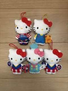 ハローキティ 50周年記念　ぬいぐるみ キーホルダー　　5体セット