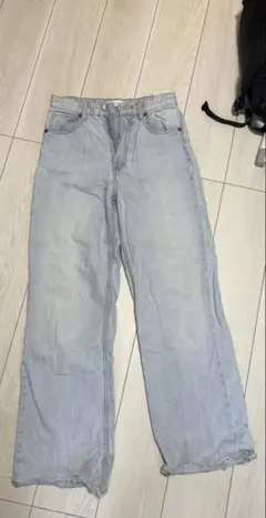 ZARA ワイドレッグデニムパンツ ライトブルー