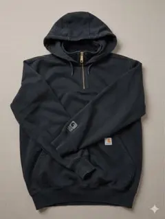 Carhartt ハーフジップパーカー 黒 M（XL相当）