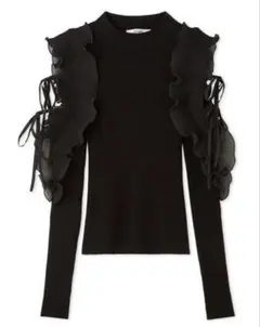 SNIDEL プリーツフリルドッキングニットプルオーバー