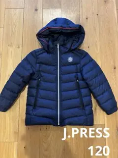 【J.PRESS】フード付きダウンコート ネイビー　120