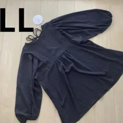 タグ付き新品 しまむらmakiバックリボンチュニックブラックLLサイズ