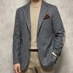 美品【eleventy】金ボタン ストレッチジャージージャケット カーキ 46 