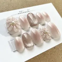 【サイズオーダー】No.200 ネイルチップ　冬ネイル　マグネット　ぷっくり