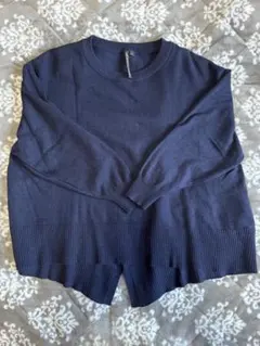 HK WORKS LONDON ネイビー 七分袖セーター L