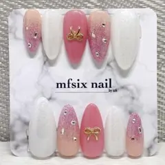 現品価格ネイルチップ ✽ 春ピンクリボン