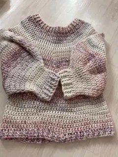 オーバーサイズニット セーター ピンククリーム