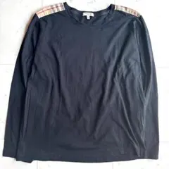 美品♪ バーバリーロンドン ノバチェック入りカットソー ブラック L
