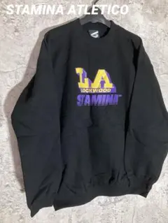 STAMINA ATLETICO 裏起毛トレーナー スウェット L.A 黒　ロゴ