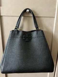 Tory Burch ブラックレザー トートバッグ