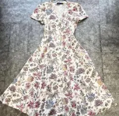 【極美品】ポロラルフローレン リネン100% フローラルドレス ワンピース