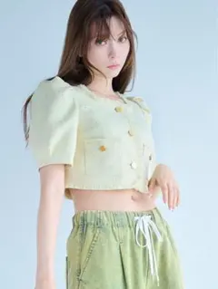LILY BROWN ツイードショートジャケット イエローのサムネイル
