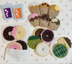 特別価格☆フェルトおままごと☆ペタンコドーナツセット