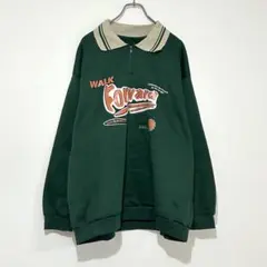 n1558 【シーイン】ハーフジップスウェット 4XL グリーン ユニセックスのサムネイル