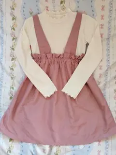 サロペット風ワンピース 130cm ピンク