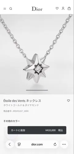 新作DIOR ネックレスエトワール・デ・ヴァン　Etoile des Ventsのサムネイル