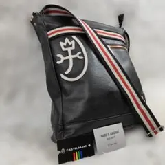 未使用級カステルバジャック 極美品 縦型ショルダーバッグ パンセ 黒 ロゴ