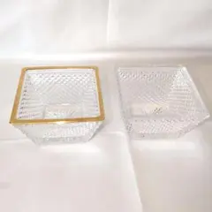 江戸切子 鍋谷淳一作 廣田硝子 切子ペアグラス 赤青 クリスタル 箱付