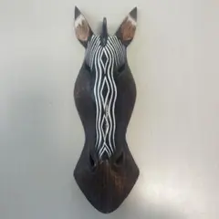 アフリカ 民族マスク 魔除け 木彫り面 ウォール オブジェ 工芸品 幾何