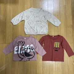 【西松屋】長袖Ｔシャツ 3枚セット 80