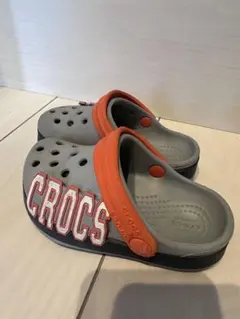 Crocs グレー/オレンジ サンダル　c6 14cm