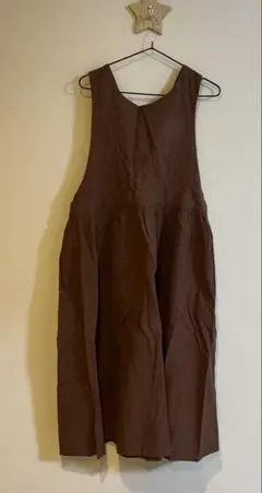 綿麻エプロンワンピース