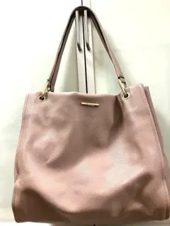 TRIDEEP ピンク レザー調 トートバッグ