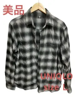 ユニクロ　UNIQLO シャツ　オーバーサイズ　Ｌ　ブラック　黒　美品