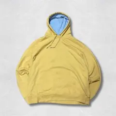 Champion ワンポイントパーカー 3XL相当 イエロー 刺繍ロゴ 春カラー