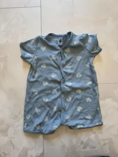 PETIT BATEAU ベビー ロンパース 60cm ハート柄　ブルーのサムネイル