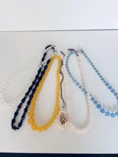 多色ビーズネックレスセット　ビンテージ