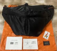 【美品】PORTER タンカー ウエストバッグ ボディバッグ ブラック L 袋付