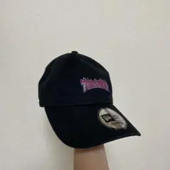 NEW ERA×THRASHER キャップ 黒 調整可能