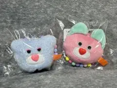 mojojojo ビーズチェーン付きフェイスマスコット2 くま　うさぎ　2点