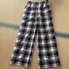 moz チェック柄 ワイドパンツ Mのサムネイル