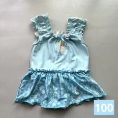 アナ雪 水着 100 フリル付き エルサ