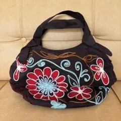 刺繍入りトートバッグ 黒