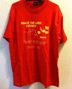 アメリカ製　BEST 赤 Tシャツ Lサイズ 音楽 列車　メンズ