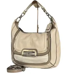 COACH Beige Leather 2-Way Shoulder Bag