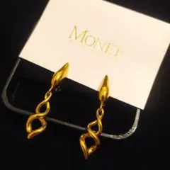 MONET　モネ　イヤリング　ゴールド　ブラブラ　長い　ヴィンテージ　揺れる