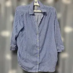 HK WORKS LONDON ストライプシャツ 長袖 ブルーのサムネイル