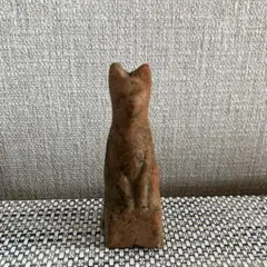 極美彫刻】最高品質 パイライト 猫 置物 天然石 パワーストーン 1151 