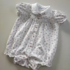 美品★2021SS★60cm familiar ピンク小花柄 半袖ロンパース