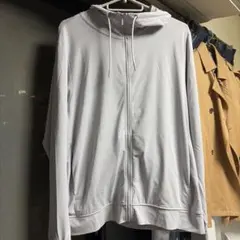 ユニクロ エアリズム UVカット メッシュフルジップパーカー グレー　XL