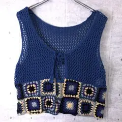 RODEO CROWNS 古着 グラニースクエア編み クロシェニットベストのサムネイル