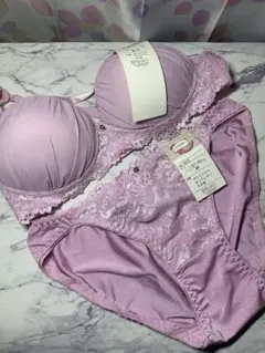 ジョーゼット×ニットレースノンワイヤーブラジャー＆ショーツ ピンク B70