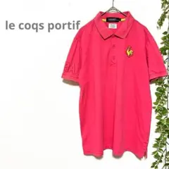 【le coqs portif】半袖　ポロシャツ　刺繍　ワンポイント　ピンク　Lのサムネイル