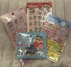 セリア　しんちゃんキャラクターシールセット　おはじきシール　タイルシール
