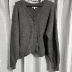 GLOBAL WORK グレー カーディガン ラメ入り