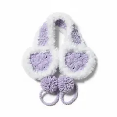 ハート型モチーフ 耳当て イヤーマフ ヘッドドレス ハンドメイド 編み物